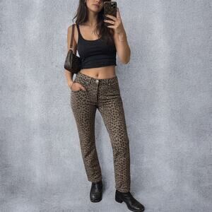 Vintage Y2K Fendi Leopard Print Made in Italy Mid Rise Pants IT 42 US 6-8